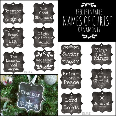Names Of Jesus Ornaments Printable